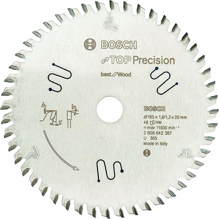 Actual product image Bosch Professional Zubehör Circular saw blade Top Precision Best for Multi Material 165 x 20 x 1.8 mm, 56