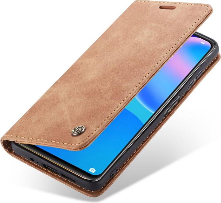 Produktbild König Design Hülle Handy Schutz für Huawei P smart 2021 Case Flip Cover Tasche Etuis Braun (Huawei P Smart (2021))