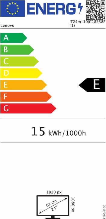 Energy Label Lenovo ThinkVision T24m-10 (1920 x 1080 pixels, 23.80")