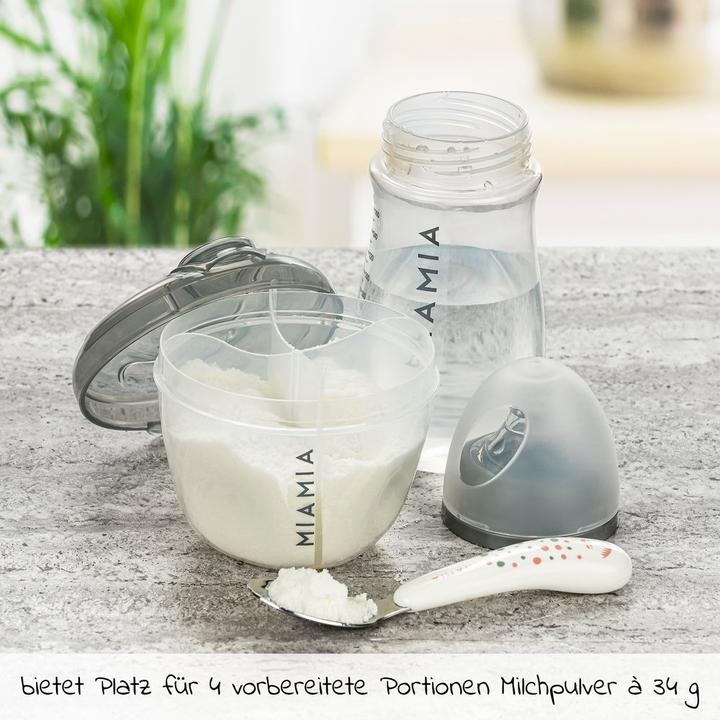Actual product image MiaMia Baby bottle accessories Milk powder dispenser 4 compartments - Grey