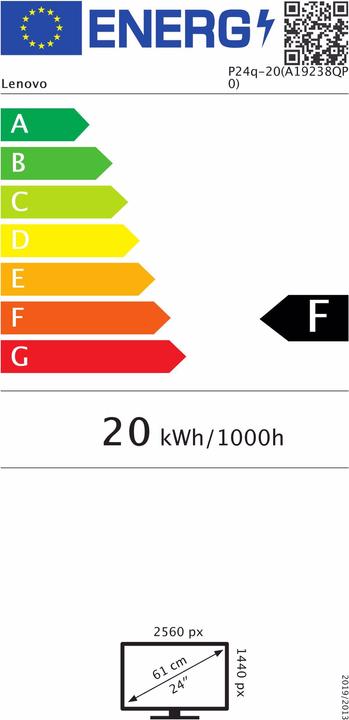 Energie-Label Lenovo ThinkVision P24q-20 (2560 x 1440 Pixel, 23.80")