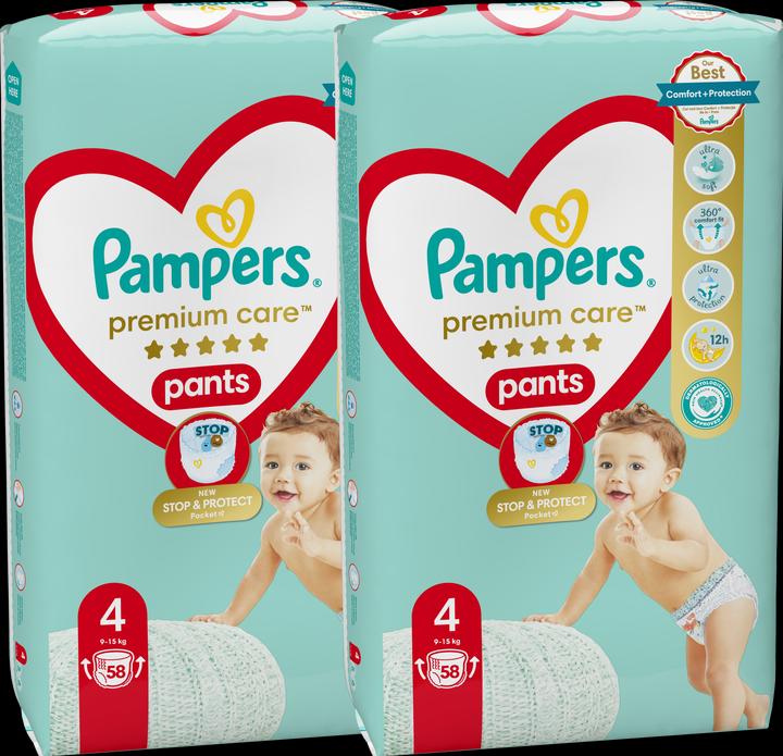 Immagine prodotto Pampers Sauskelnės-Kelnaitės Premium Care, 4 Dydis, 116 Sauskelnių, 9-15 kg (Dimensione 4, 116 Pezzo/i)