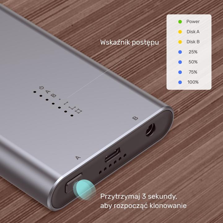 Actual product image Unitek OBUDOWA NA DYSK/KLONOWANIE 2XM.2, PCIE/NVME (M.2 2280, M.2 2260, M.2 2242)