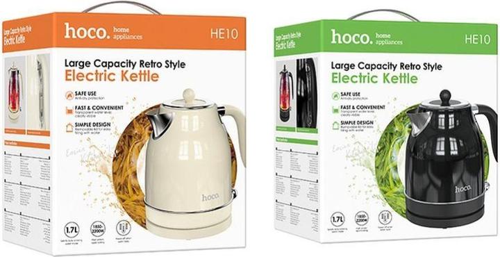 Actual product image Hoco Other retro electric kettle 1,7L HE10 black (1.70 l)