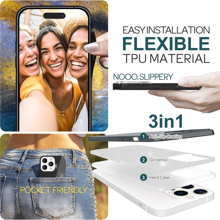 Produktbild Nalia Glitzer Hülle (Apple iPhone 15 Pro)