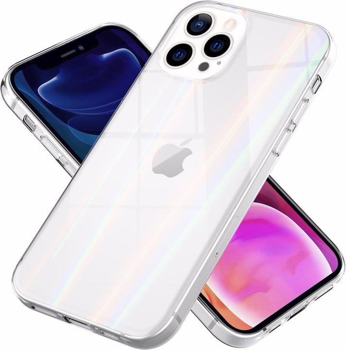 Actual product image Nalia Clear tempered glass hull rainbow effect (Apple iPhone 13 Pro Max)