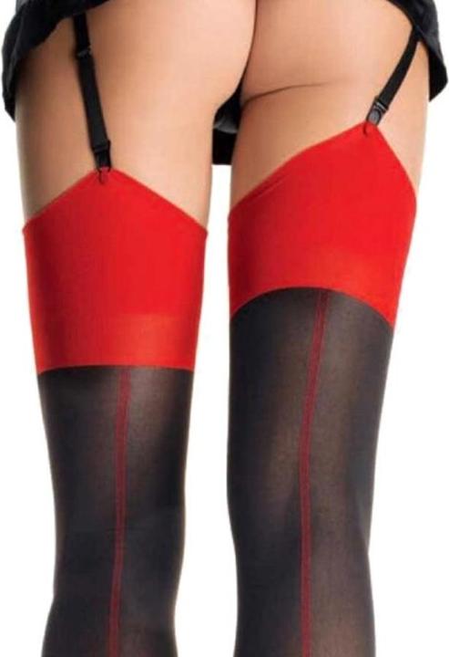 Produktbild Leg Avenue Straps-Strümpfe mit er Ziernaht (One Size)