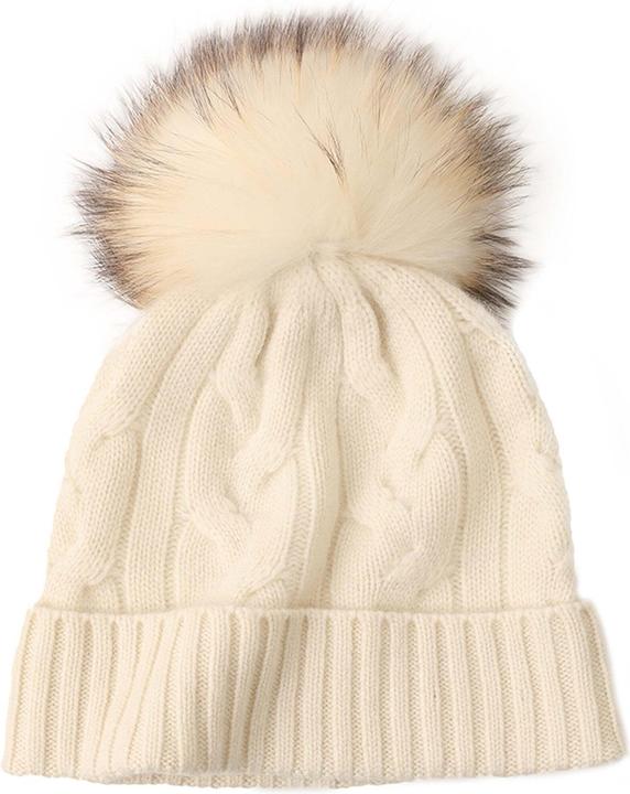 Actual product image Bellemere Beanie Soft Cable Knit Cashmere