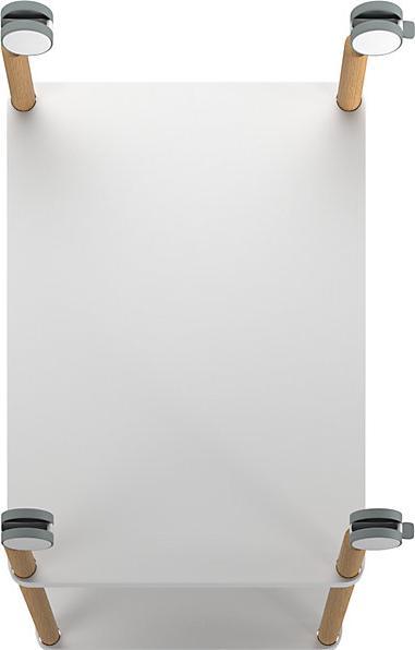 Actual product image Paperflow Dolly with 2 shelves, frame made of solid wood, white.