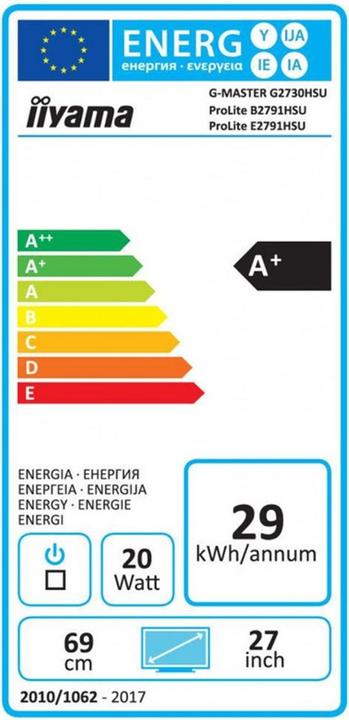 Energie-Label iiyama G-Master G2730HSU-B1 (1920 x 1080 Pixel, 27")