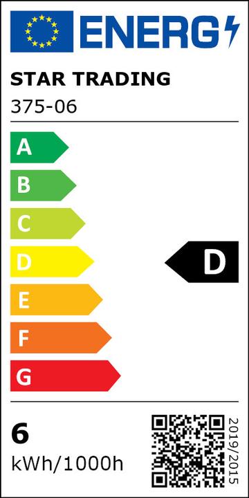 Energy Label Star Trading LED bulb E14 C35 Opaque Filament (E14, 5.90 W, 806 lm, D)