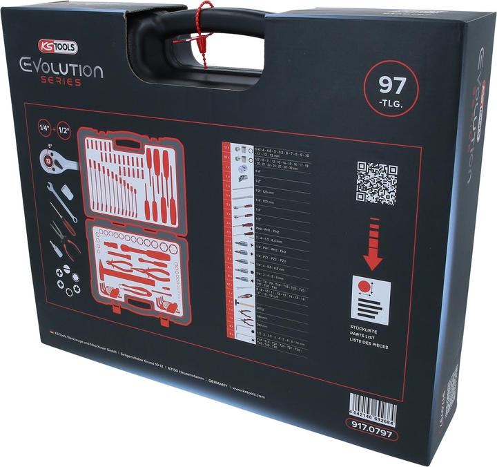 Produktbild KS Tools 1/4 +3/8 +1/2 Universal-Werkzeug-Satz 97-tlg. (97 Teile)