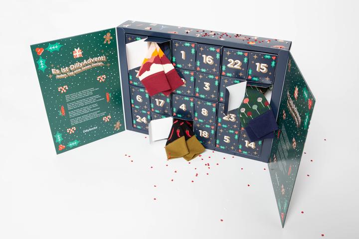 Produktbild DillySocks Socken Adventskalender (24er Pack, 41 - 46)