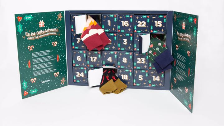 Produktbild DillySocks Socken Adventskalender (24er Pack, 41 - 46)