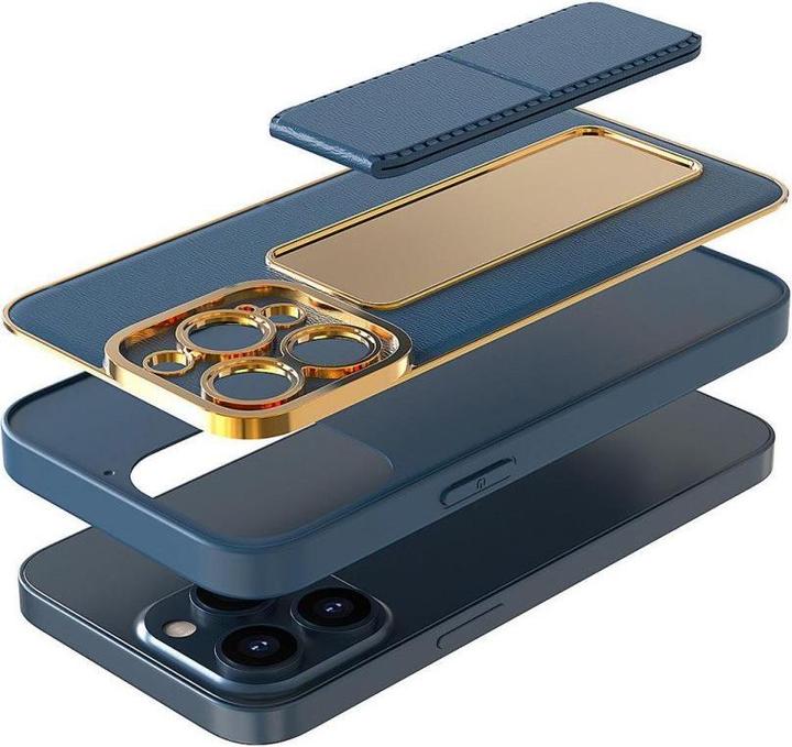 Productafbeelding Hurtel Nieuw Kickstand Hoesje voor iPhone 13 met standaard blauw (Apple iPhone 13)