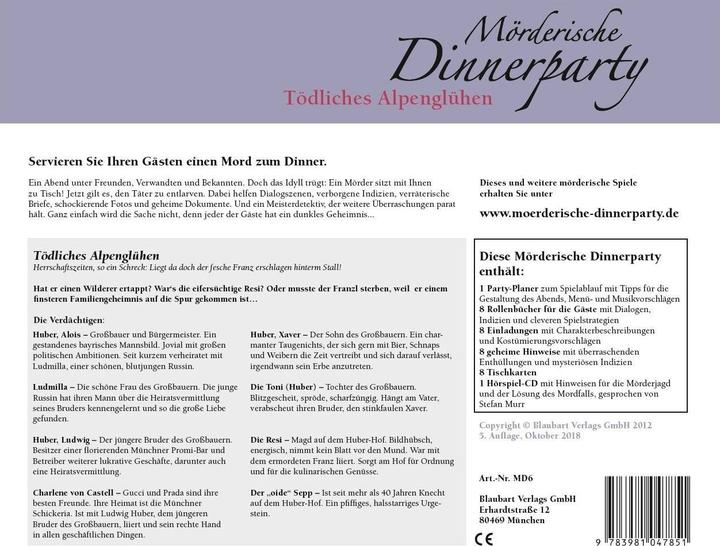 Produktbild Mörderische Dinnerparty Tödliches Alpenglühen (Deutsch)