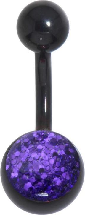 Bijouteria Bauchpiercing (Chirurgenstahl 316L, Epoxiharz, PVD Beschichtung (schwarz))