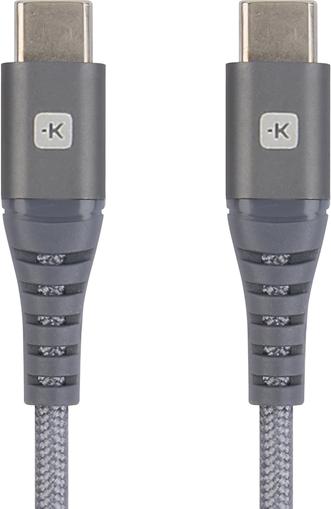 Produktbild Skross USB Kabel USB-C to USB-C Cable 2.0, Braiding, 1,20m space gray (1.20 m, USB 2.0, 36 W)