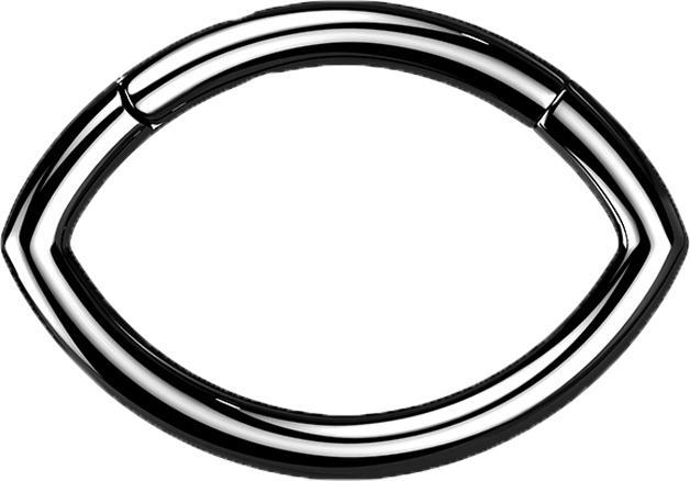 Actual product image Star Piercing Micro segment ring foldable black oval (Titanium G23, without brass)