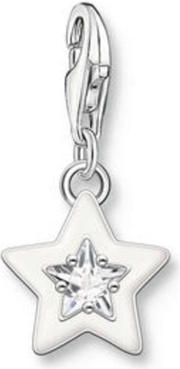 Actual product image Thomas Sabo Charm Pendant Star with White Stones and White Cold Enamel Silver (925 silver, Enamel)