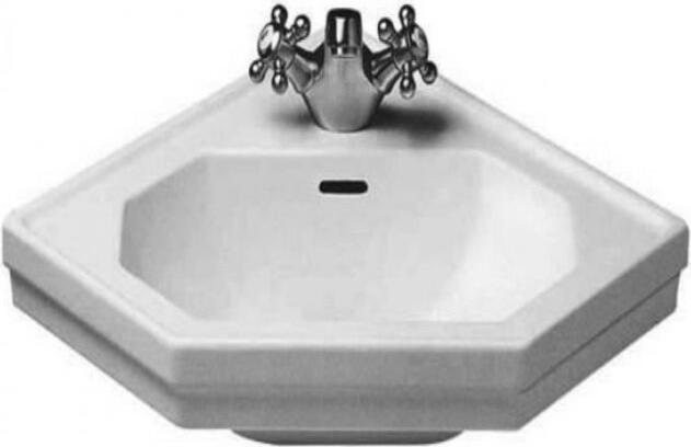 Actual product image Duravit Corner wash-hand basin 1930 m ÜL HLB 595x450mm 1 tap hole white (450 mm, 595 mm)