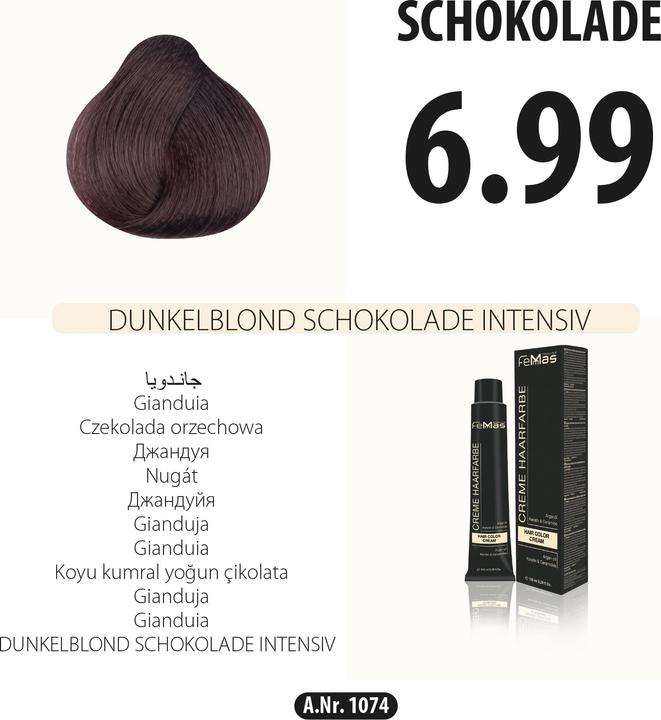 FemMas 6.99) Haarfarbe Dunkelblond Schokolade Intensiv 100ml (Dunkelblond Schokolade Intensiv)