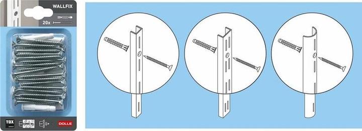 Dolle Wandschiene 2-reihig H 995 mm silber