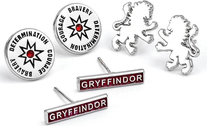 Gryffindor Ohrring Set Versilbert 3erPack (3% Kupfer, 93% Zink, 4% Aluminium)