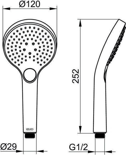 Actual product image Keuco IXMO hand shower (3 Beam types, 12 l/min)