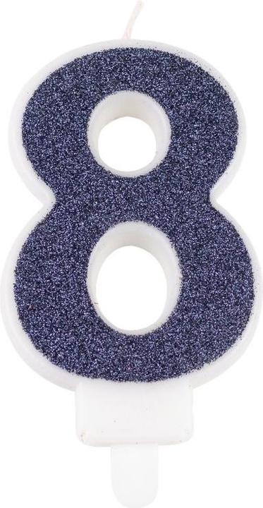 Image du produit Artifete Bleu marine Bougie numérotée 8 (1 pcs)