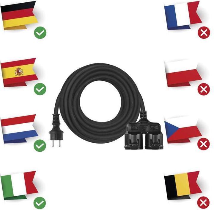 Produktbild Emos Verlängerungskabel mit 2 Schuko Steckdosen IP44 25 m (25 m)