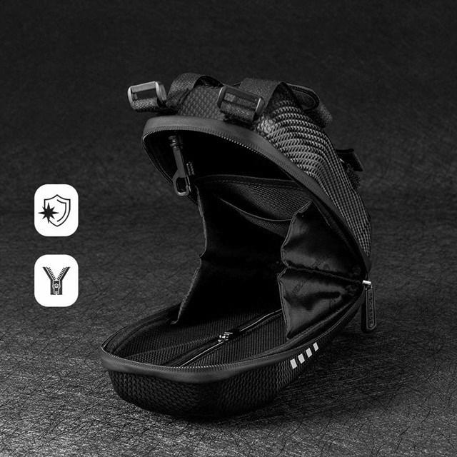 Produktbild Rockbros B62-1 Fahrradtasche für Lenker oder Rahmen 3 l - Schwarz (3 l, Rahmentasche, Lenkertasche)