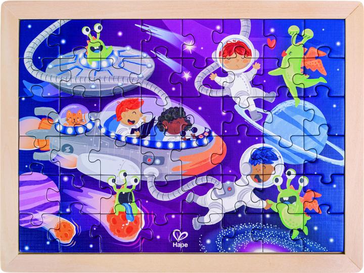 Actual product image Hape Space Friends Puzzles (48 pieces)
