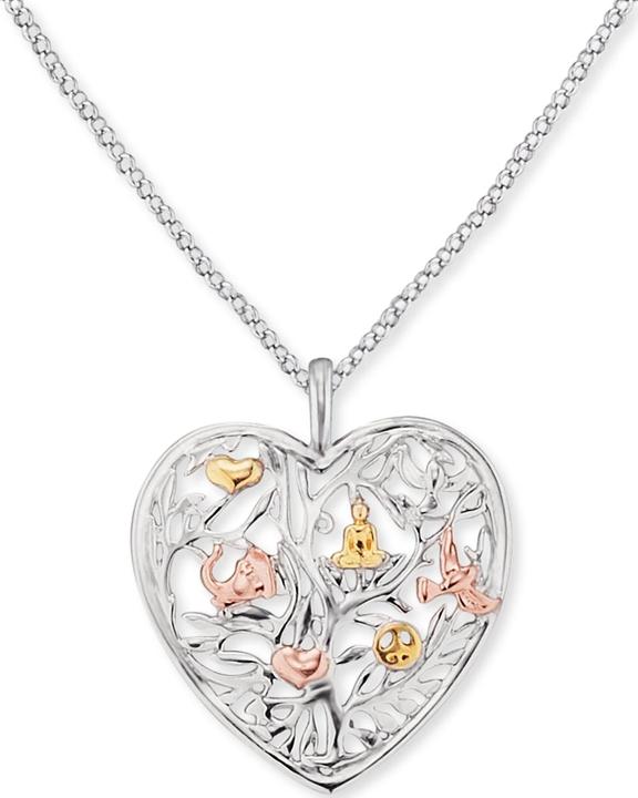 Engelsrufer Lebensbaum Herz Halskette (925er Silber platiniert, 50 cm)