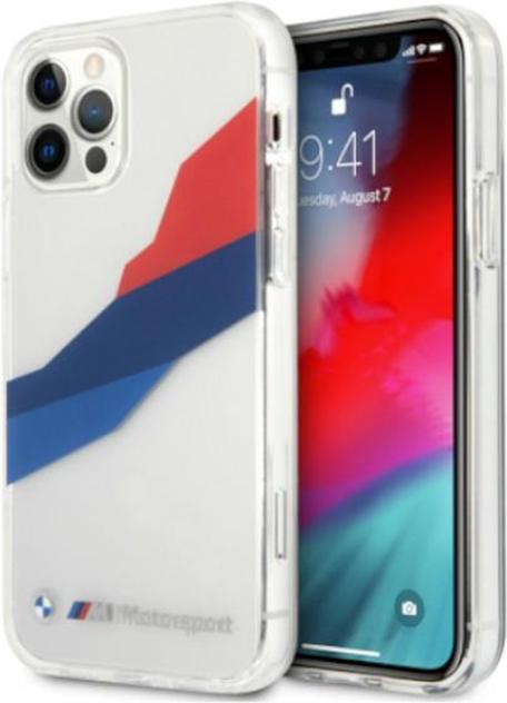 Actual product image BMW Case BMHCP12LSKTGT iPhone 12 Pro Max 6,7" transparent hardcase Motorsport Tricolor (Apple iPhone 12 Pro Max)