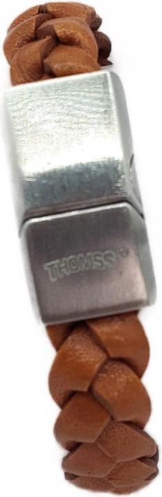 Actual product image Thomss Leather bracelet No.03 Little children's/youth bracelet light brown with stainless steel clasp (16.50 cm, Stainless steel, 100% leather)