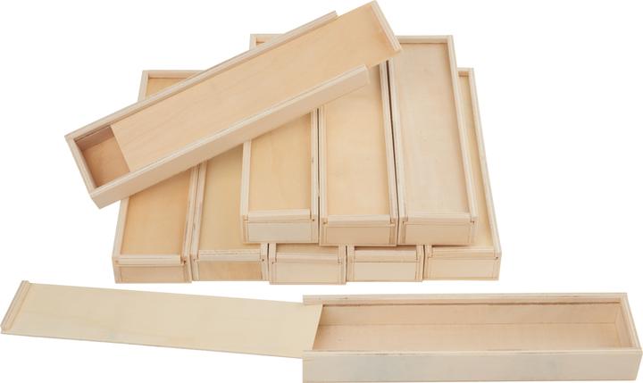 Actual product image VBS XXL wooden boxes with sliding lid, 10 pieces, 20 x 5 x 2.5 cm