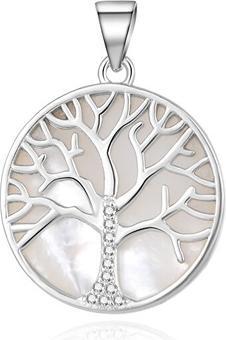 Actual product image Beneto Silver pendant with mother-of-pearl Tree of Life AGH528 (L)