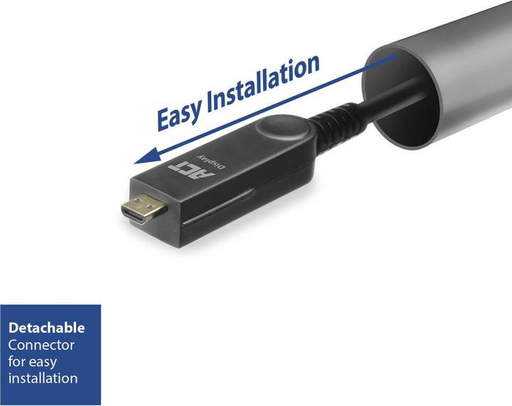 Actual product image 30 meter DisplayPort 1.4 ive Optical Cable 8K with detachable connector DisplayPort male (30 m, DisplayPort)