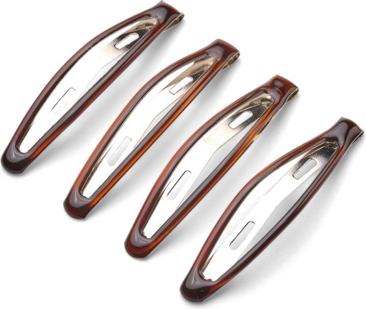 Immagine prodotto DailyGo Clip per capelli Click Clack slimline con resina epossidica 6 cm, tartaruga (4 pz.)