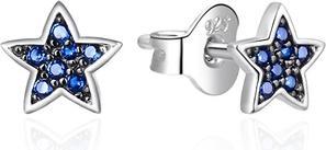Actual product image Agato - Silver star earrings with zircons AGT-E017PBL