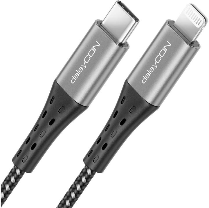 deleyCON Cavo USB 2.0 USB C - Lightning 2 m (2 m, USB 2.0)