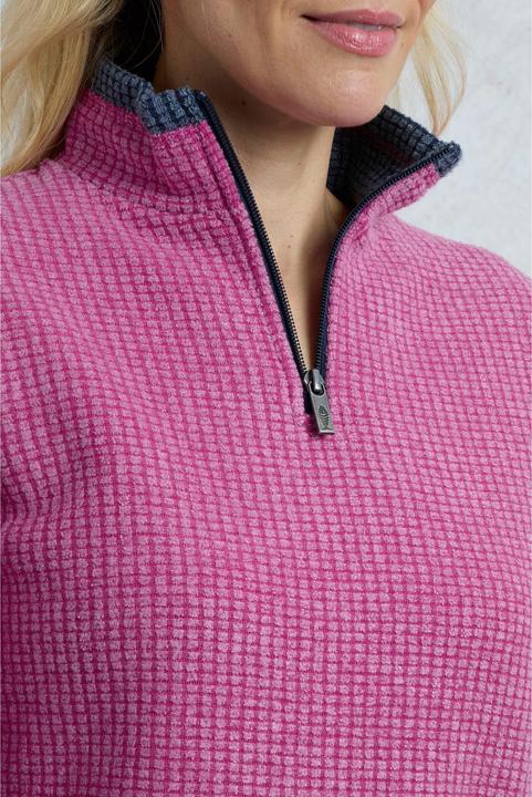 Actual product image Weird Fish Womens/Ladies Beye Grid Eco Friendly Quarter Zip Fleece Top (42 D)