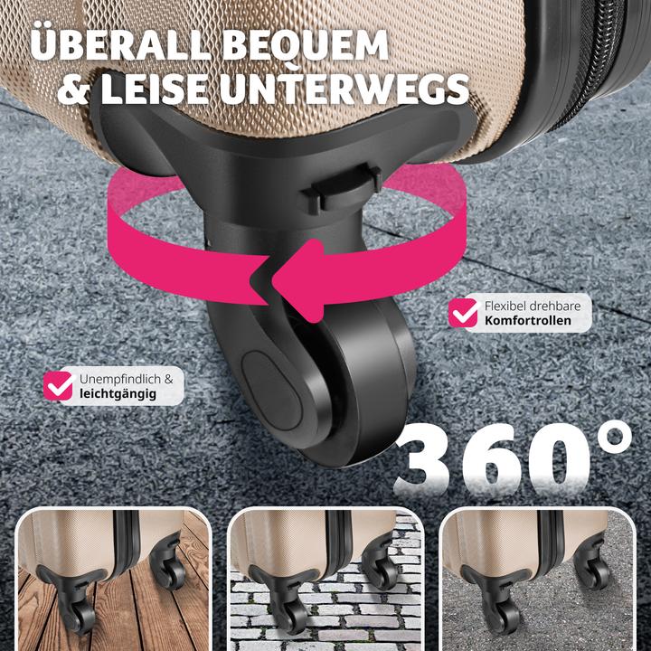Actual product image tectake 3er Kofferset Talia mit Kofferwaage und Kofferanhänger (93 l, L (90 - 115l))