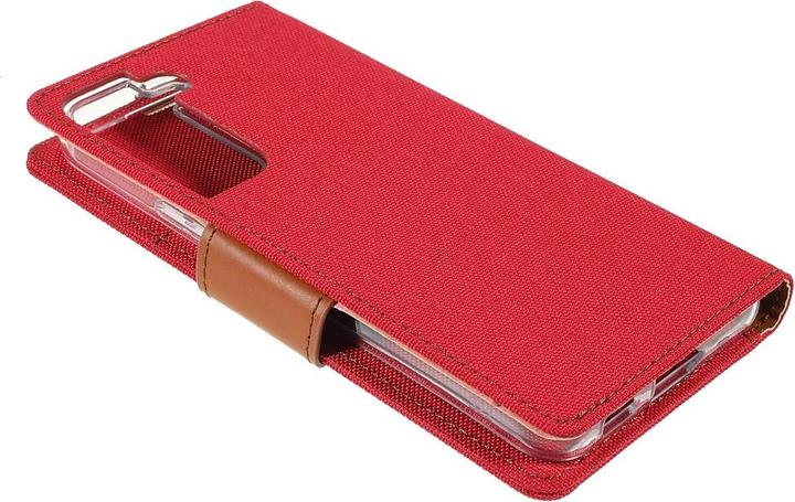 Produktbild Galaxy S22+ - Canvas Stoff Leder Etui rot (Samsung Galaxy S22+)