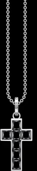 Produktbild Thomas Sabo Kette Kreuz schwarze Steine silber (925er Silber, 40 - 45 cm)