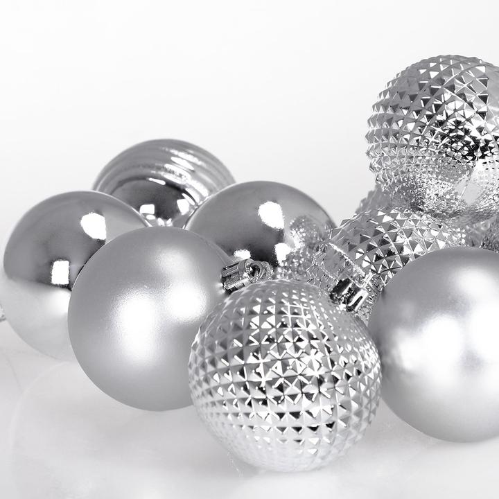 Actual product image Deuba 66tlg Christmas tree balls silver (1 -part)