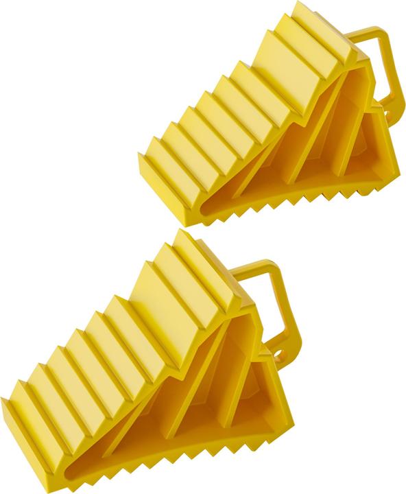 Produktbild Wiltec 2x Unterlegkeile 166x75x94mm Bremskeil 2t Anhänger Wohnmobil Hemmschuh