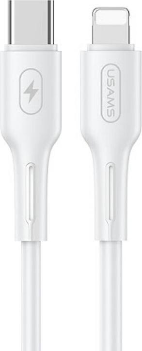 Actual product image Usams U43 USB-C to lightning fast charging cable 30W, White (1.20 m, USB 3.2 Gen 1, 30 W)