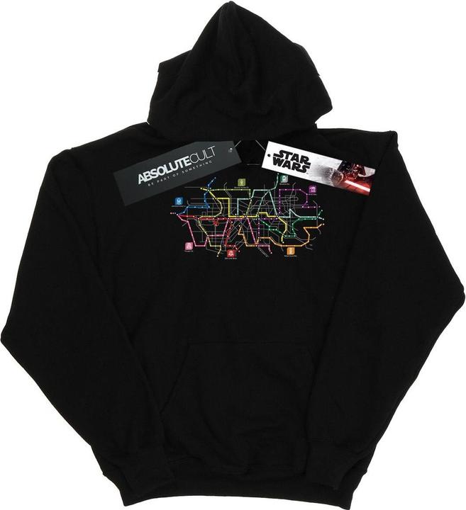 Immagine prodotto Star Wars Subway Map Logo Felpa con Cappuccio Donna (M)